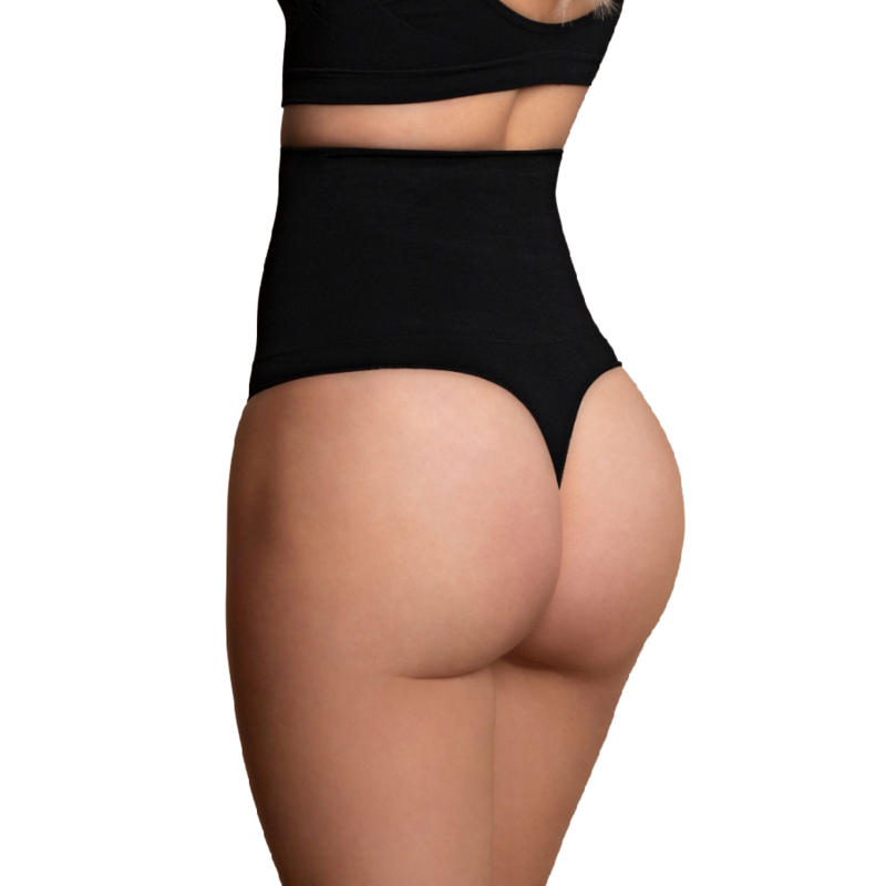 BYE BRA SEAMLESS PERIZOMA VITA ALTA CONTROLLO MEDIO - NERO M