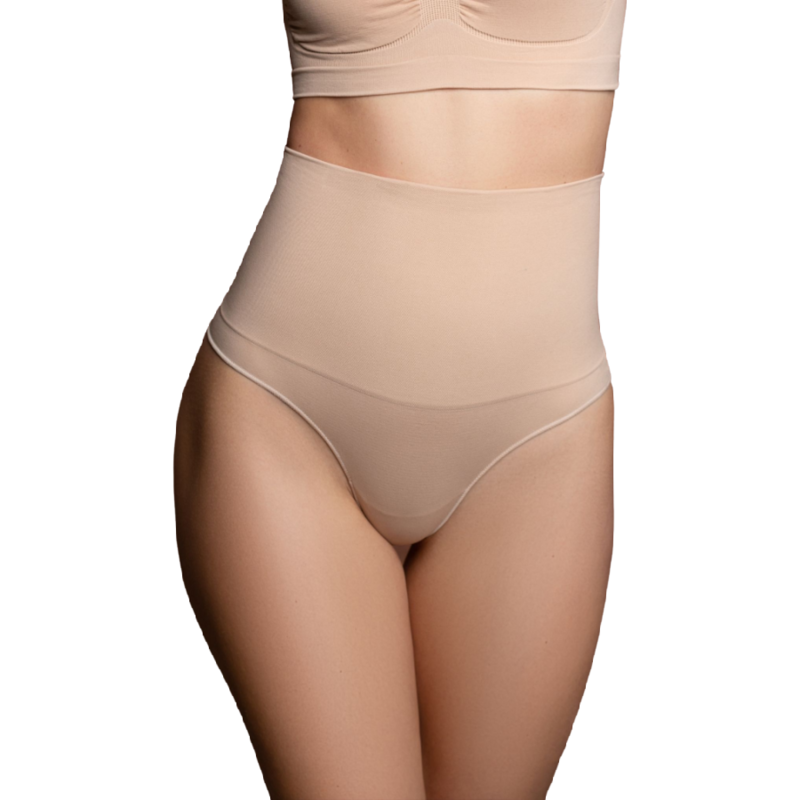 BYE-BRA - CINTO SEM EMENDA ESTILO TANGA BEIGE TAMANHO XL