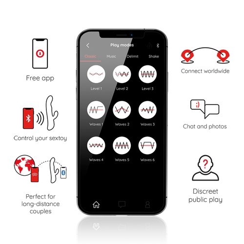 Vibrator Oslo și telefon cu aplicația Oninder pentru controlul funcțiilor