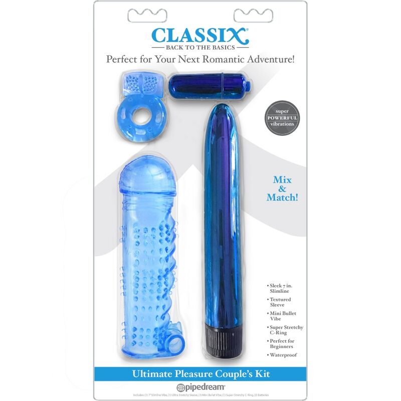 CLASSIX - KIT PARA CASAIS COM ANEL, BAINHA E BALAS AZUIS