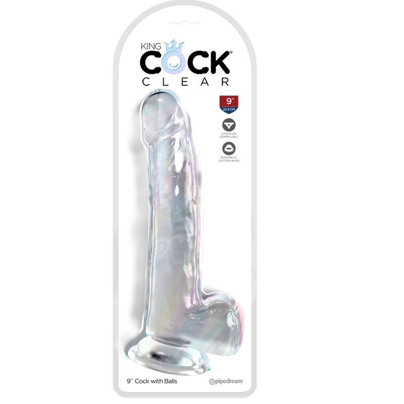 KING COCK - CLEAR DILDO COM TESTÍCULOS 20.3 CM TRANSPARENTE