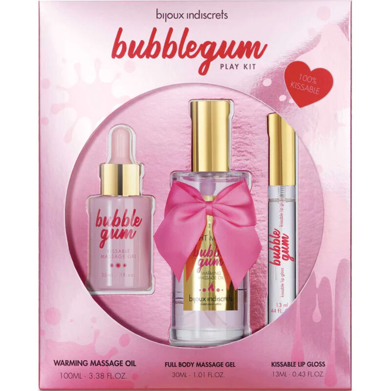 bijoux love cosmetiques bijoux - indiscrets kit bubblegum play con olio gel e lucida labbra uomo