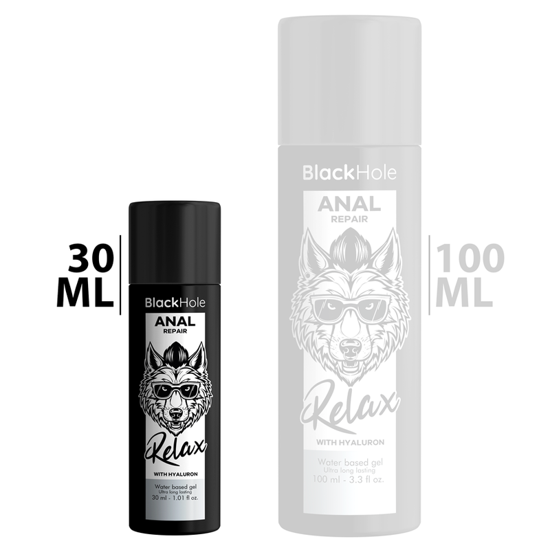 BLACK HOLE - REPARO ANAL RELAX À BASE DE ÁGUA COM HIALURON 30 ML