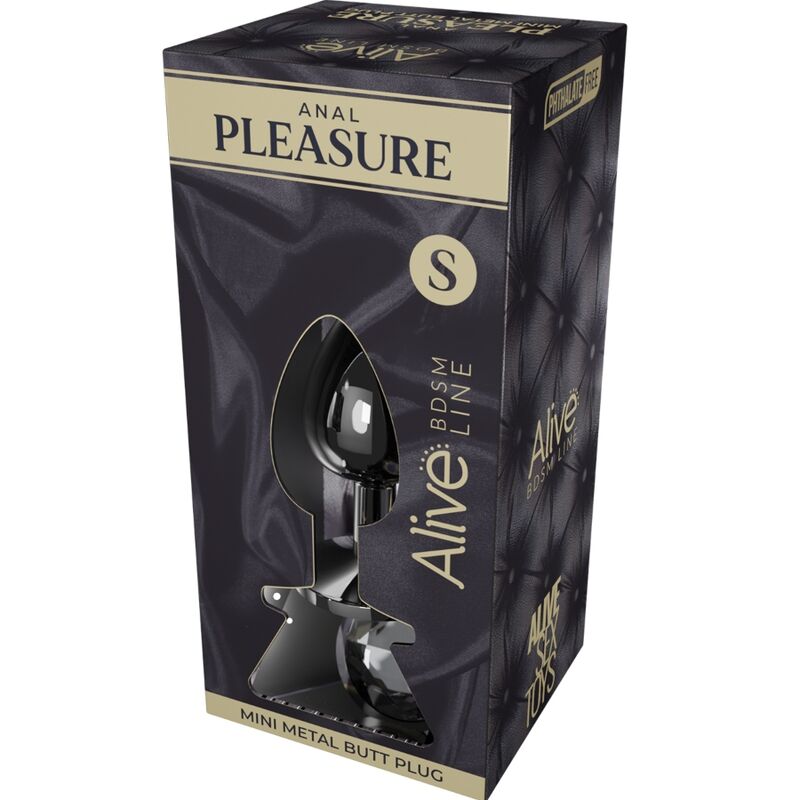 ALIVE – ANAL PLEASURE MINI WTYCZKA METALOWA CZARNA ROZMIAR S