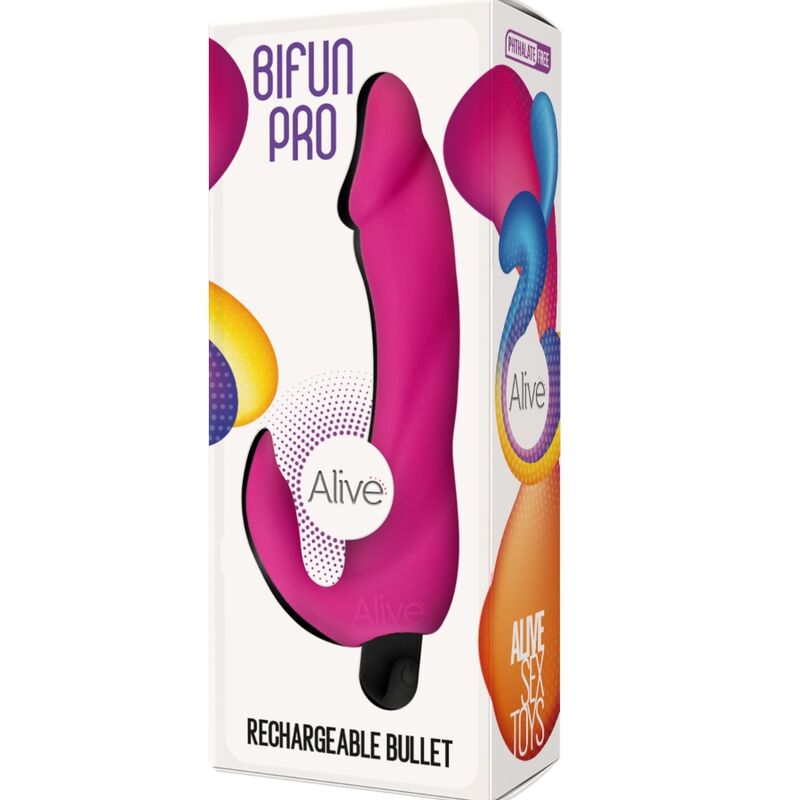 ALIVE – BIFUN PRO DILDO WIBRATOR ROZOWY 14,9 CM