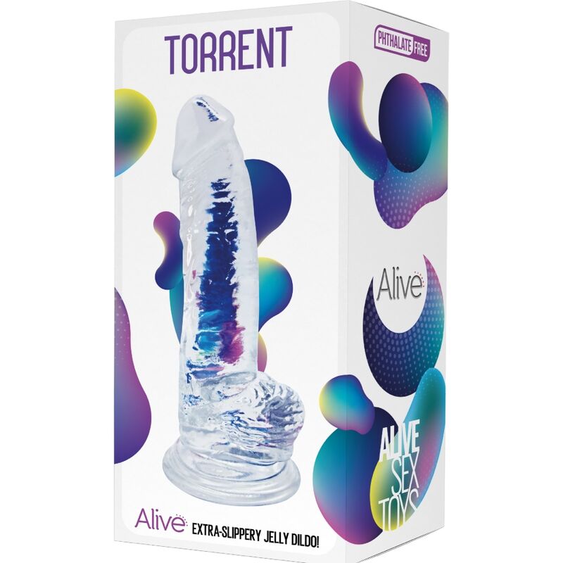 ALIVE – TORRENT DILDO REALISTYCZNE PRZEZROCZYSTE 20,6 CM