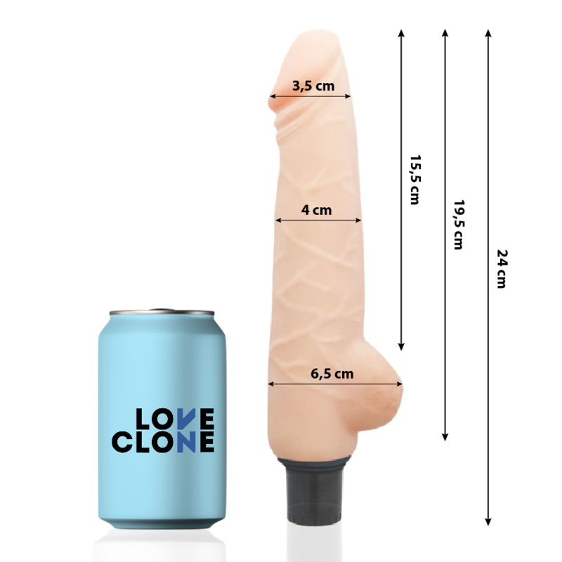 LOVECLONE - VIBRADOR AUTO LUBRIFICANTE HARALD 24 CM -O- 4 CM