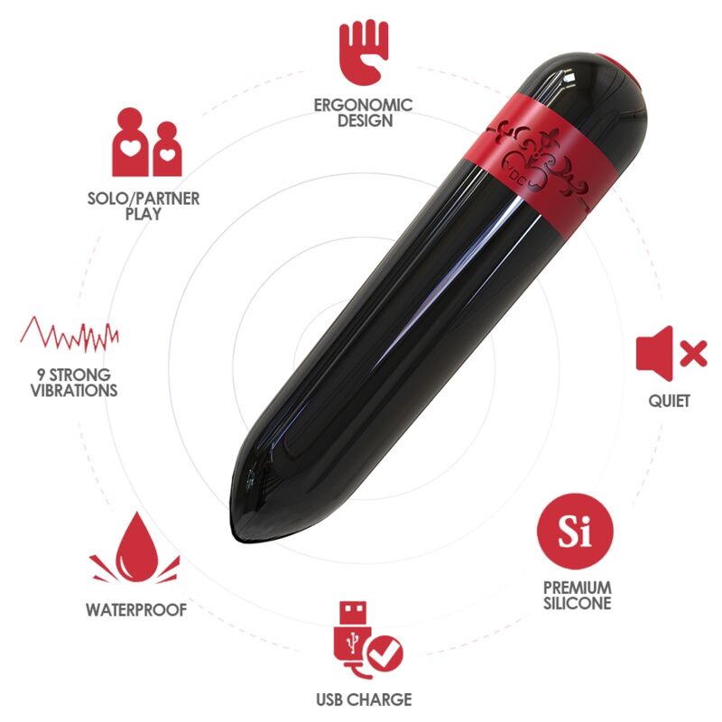 ARMONY - BALA VIBRADOR FOGUETE PRETO