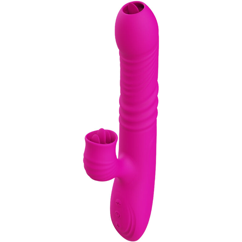 ARMONY - FANNY MULTIFUNÇÃO VIBRADOR DE LÍNGUA DUPLA FÚCSIA EFEITO CALOR