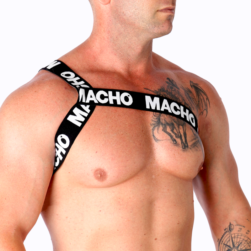 MACHO - ARNÊS ROMANO BRANCO L/XL