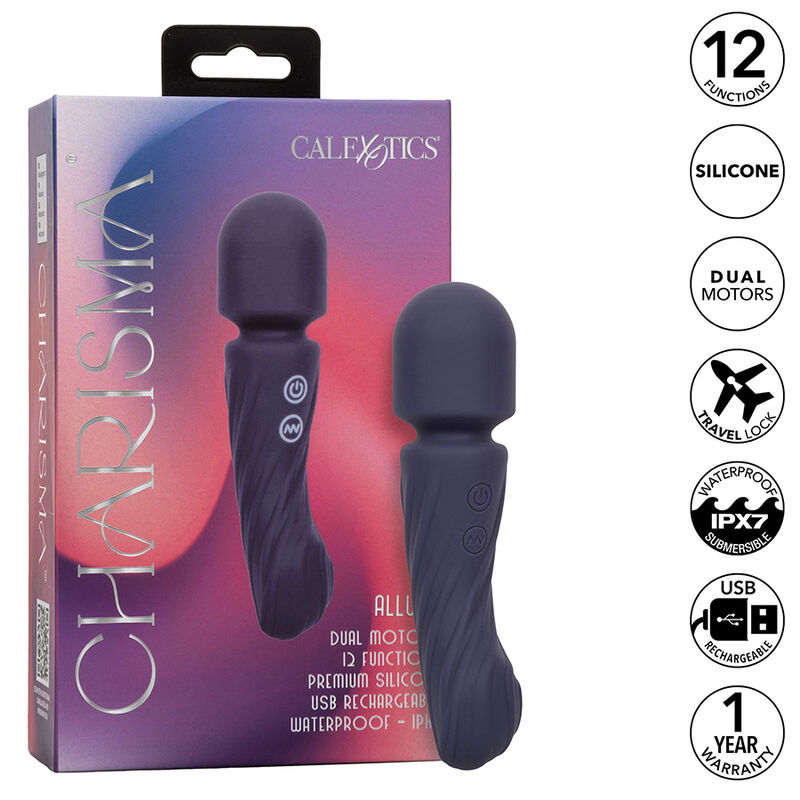 CALEXOTICS - CHARISMA ALLURE MASSAGER DUAL MOTORS 12 FUNÇÕES 17,25 CM X 4,5 CM ROXO