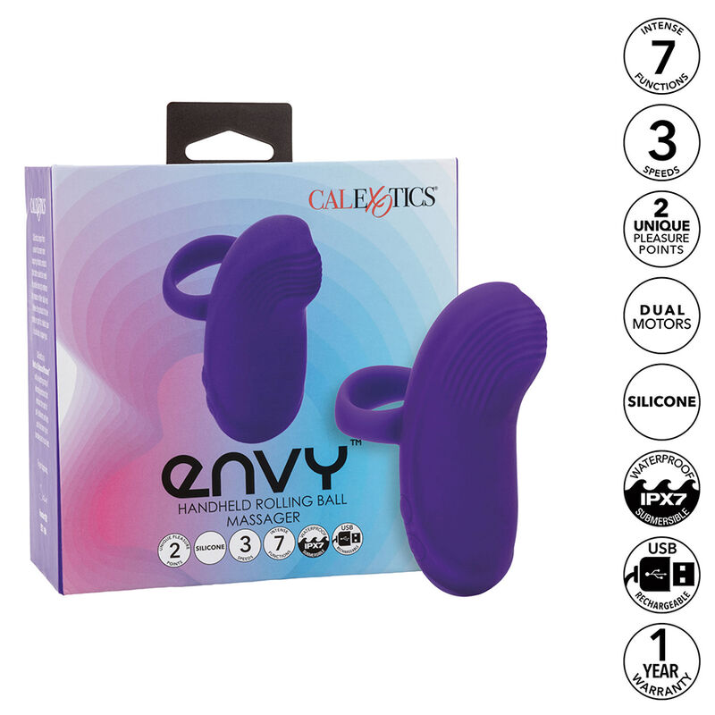 CALEXOTICS - ENVY HANDHELD ROLLING BALL MASSAGER 7 VIBRAÇÕES ROXO