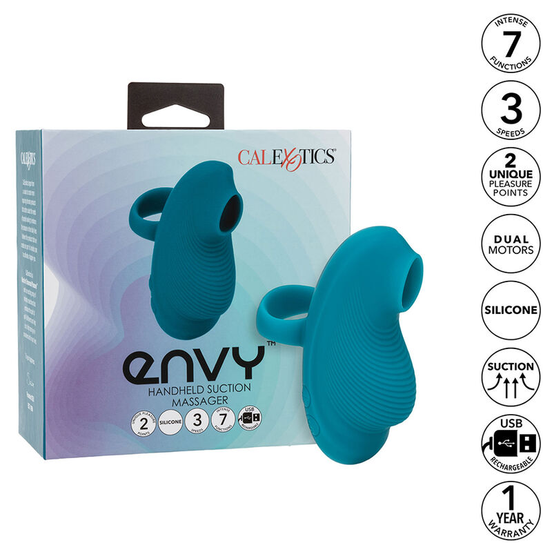 CALEXOTICS - ENVY HANDHELD ROLLING BALL MASSAGER 7 VIBRAÇÕES AZUL