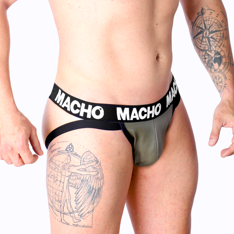 MACHO - MX27GR JOCK COURO CINZA BEGE M