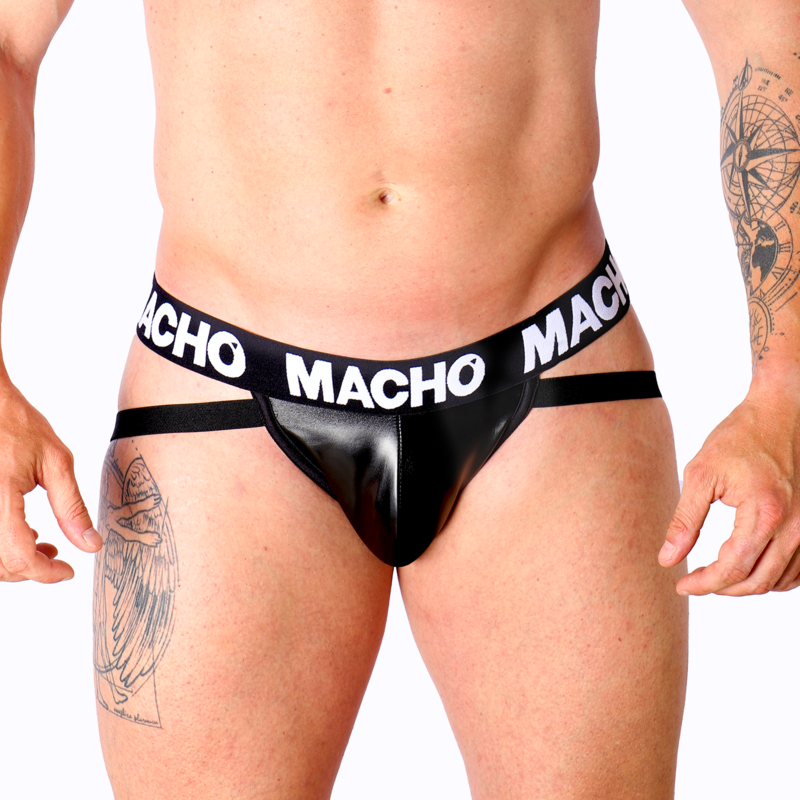 MACHO - MX25NC JOCK COURO PRETO M