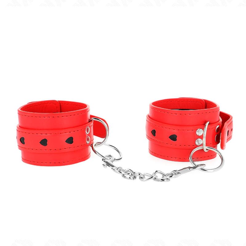 KINK - PULSO VERMELHO COM INSERÇÃO DE CORAÇÃO PRETO AJUSTÁVEL 21-28 CM X 5,5 CM