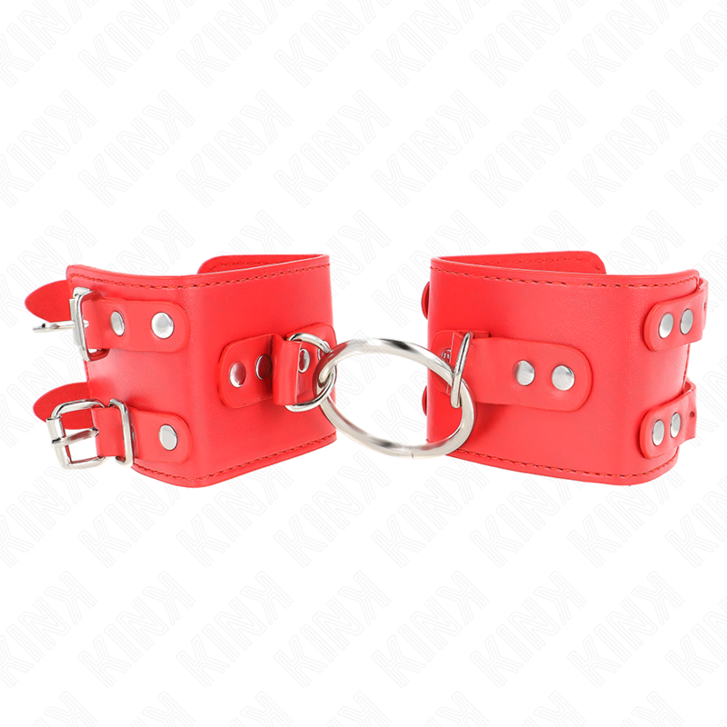 KINK - PULSO FIXO COM ANEL E PREGOS AJUSTÁVEIS VERMELHO 17-22 CM X 6,5 CM