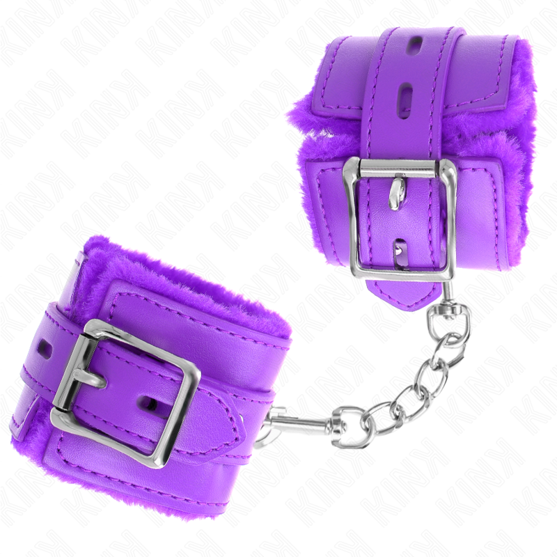 KINK - PULSO FORRO DE PELE COM FUROS QUADRADOS ROXO E CINTO ROXO AJUSTÁVEL 17-29 CM X 6 CM