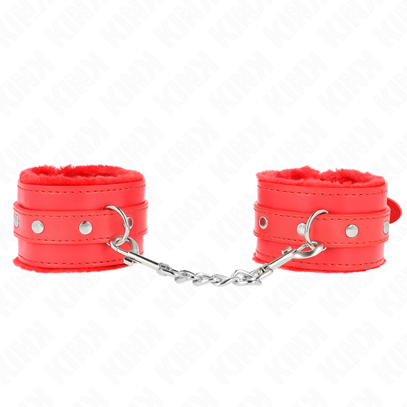 KINK - PULSO PREMIUM FORRO DE PELE VERMELHO COM CINTO VERMELHO AJUSTÁVEL 17-29 CM X 6 CM