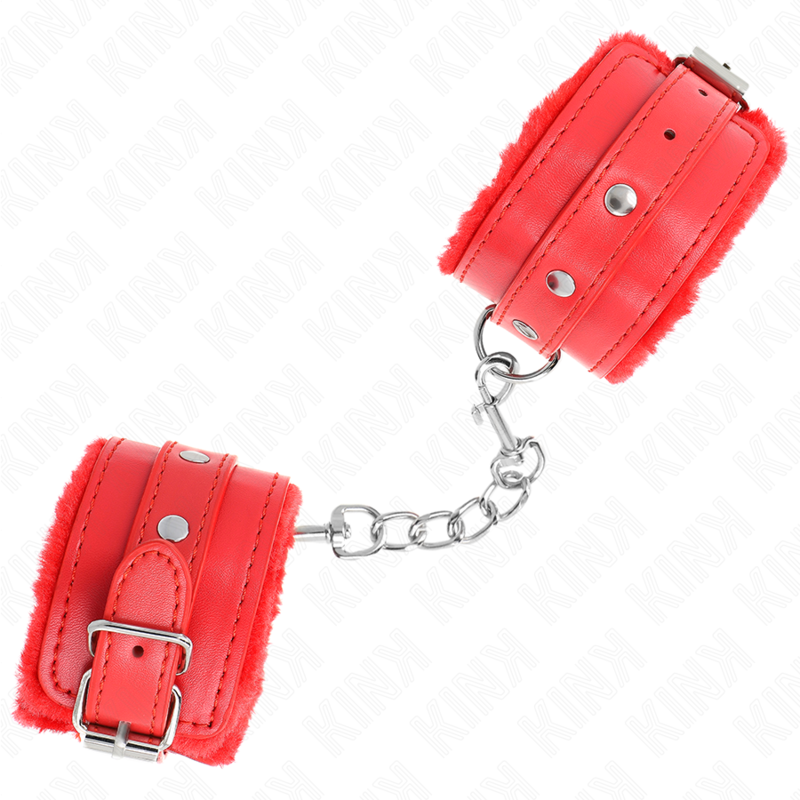 KINK - PULSO PREMIUM FORRO DE PELE VERMELHO COM CINTO VERMELHO AJUSTÁVEL 17-29 CM X 6 CM