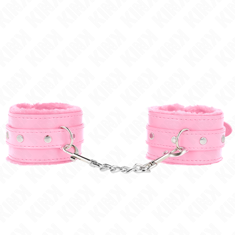 KINK - PULSO PREMIUM FORRO DE PELE ROSA COM CINTO ROSA AJUSTÁVEL 17-29 CM X 6 CM