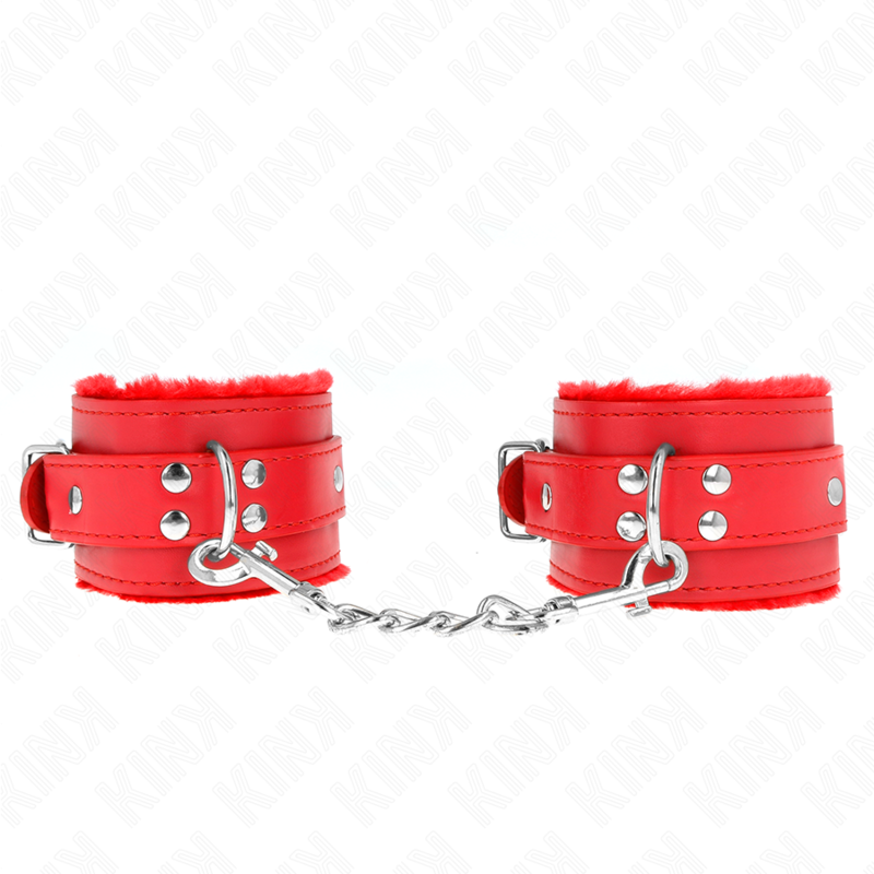 KINK - PULSO FORRO DE PELE VERMELHO COM CINTO VERMELHO AJUSTÁVEL 17-29 CM X 6 CM