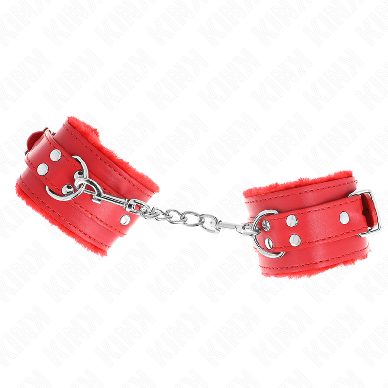 KINK - PULSO FORRO DE PELE VERMELHO COM CINTO VERMELHO AJUSTÁVEL 17-29 CM X 6 CM