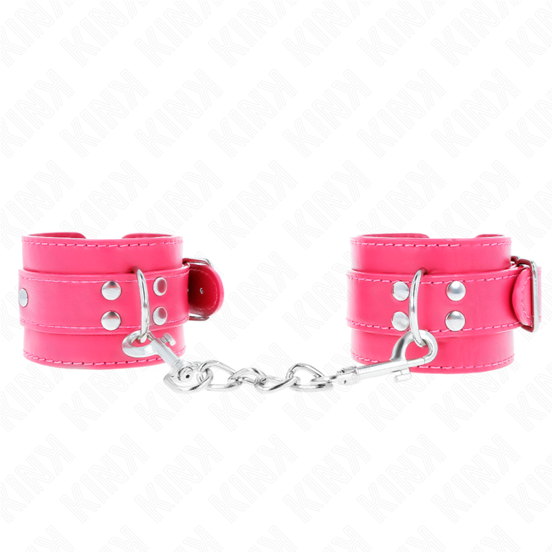 KINK - PUNHOS RASPBERRY ROSE COM FORRO RASPBERRY ROSE AJUSTÁVEL 20-28 CM X 5,5 CM