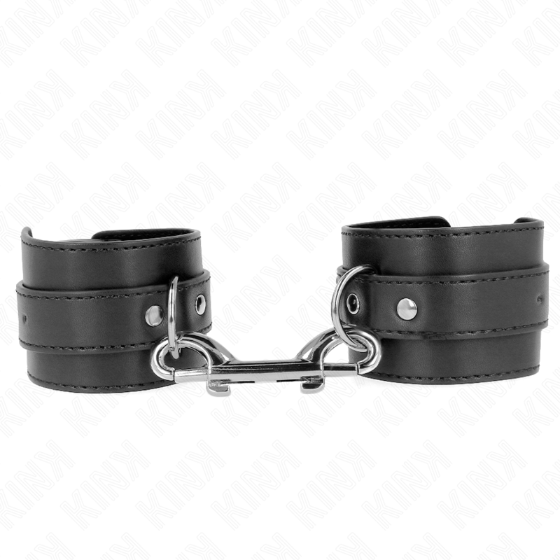 KINK - RETENÇÕES DE PULSO - LINHA DE REBITE ÚNICA E FIVELA GRANDE PRETA AJUSTÁVEL 17-28 CM X 5 CM