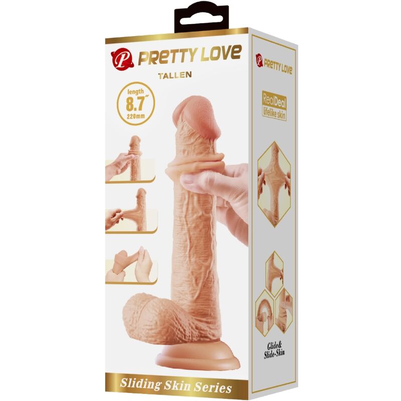 PRETTY LOVE – WYSOKI REALISTYCZNY DILDO 22 CM MIĘSO