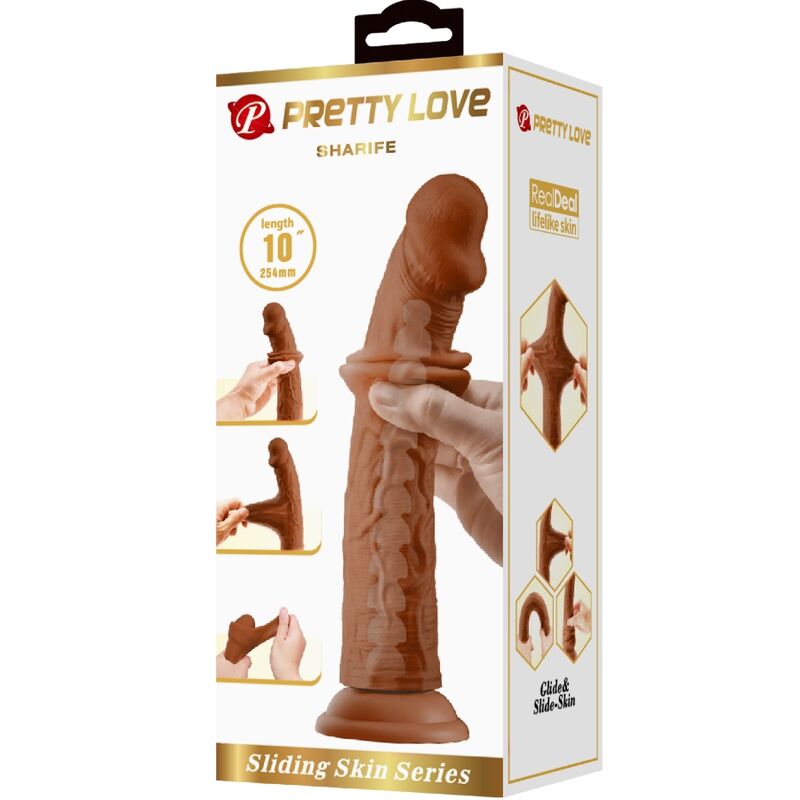 PRETTY LOVE – SHARIFE REALISTYCZNY DILDO 25 CM BRĄZOWY