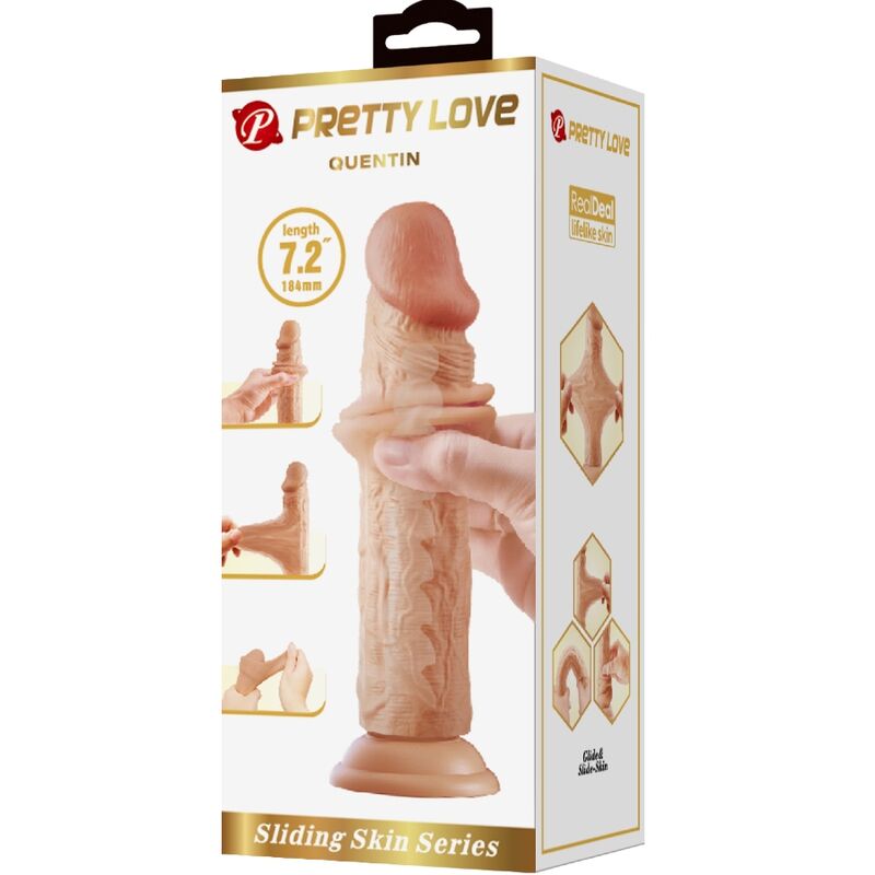 PRETTY LOVE – QUENTIN REALISTYCZNY DILDO 18 CM MIĘSO