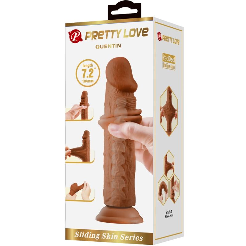 PRETTY LOVE – QUENTIN REALISTYCZNY DILDO 18 CM BRĄZOWY