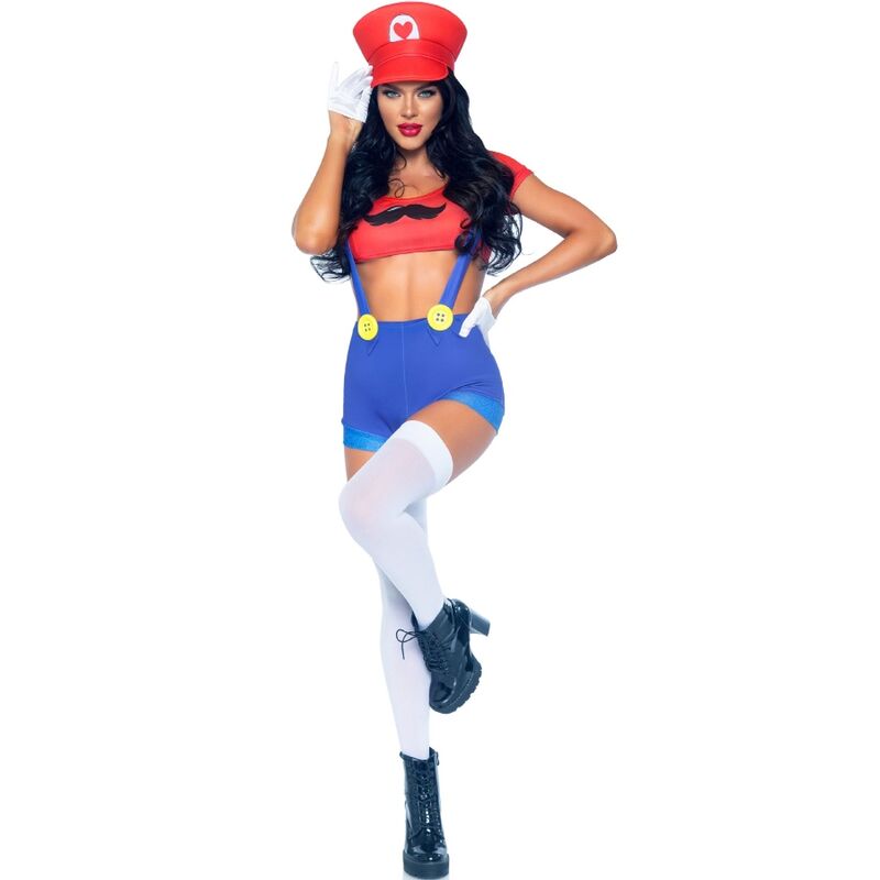 LEG AVENUE – SEKSUALNY KOSTIUM MARIO BROS CZERWONY/NIEBIESKI S