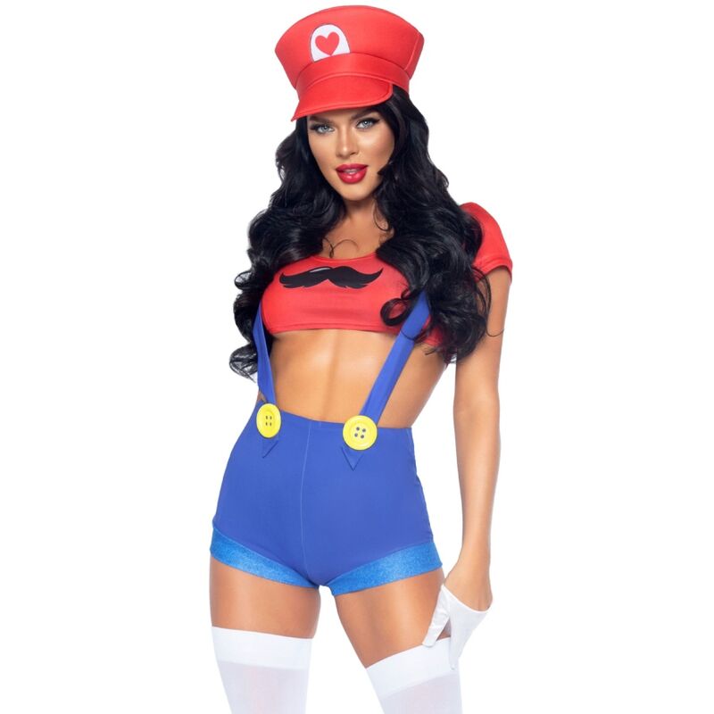 LEG AVENUE – SEKSUALNY KOSTIUM MARIO BROS CZERWONY/NIEBIESKI S