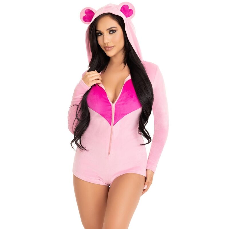 LEG AVENUE – BODY TEDDY BEAR VELVET RÓŻOWY S