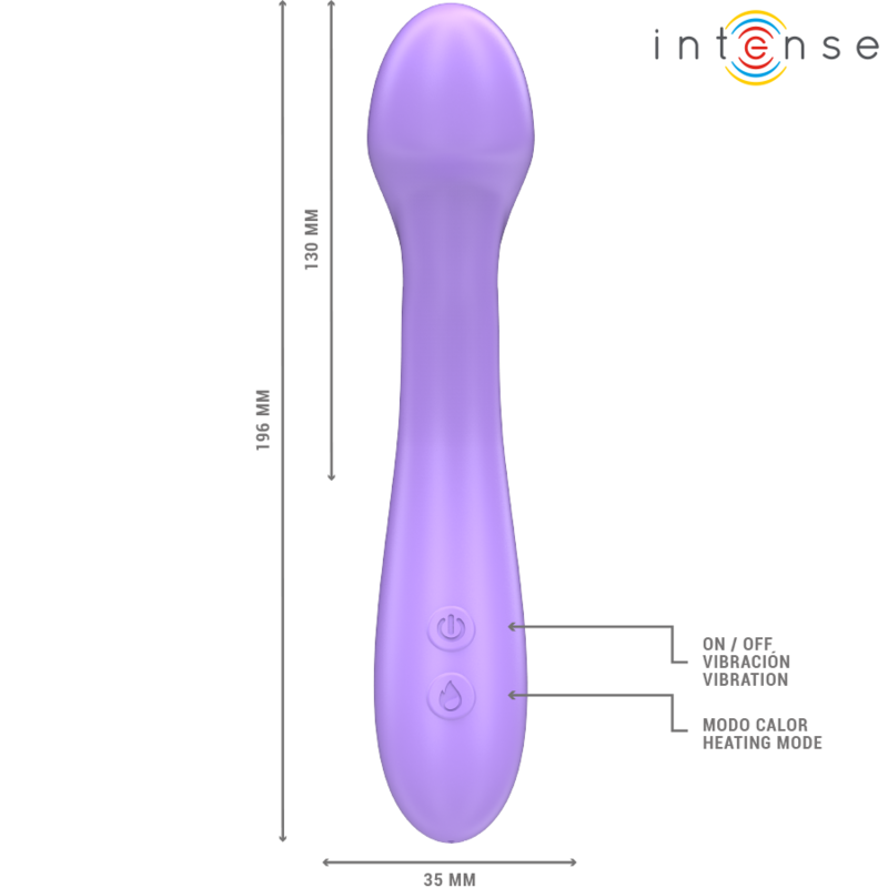 INTENSE – BECKY WIBRATOR 19 CM PODGRZEWANY 7 WIBRACJI FIOLETOWY