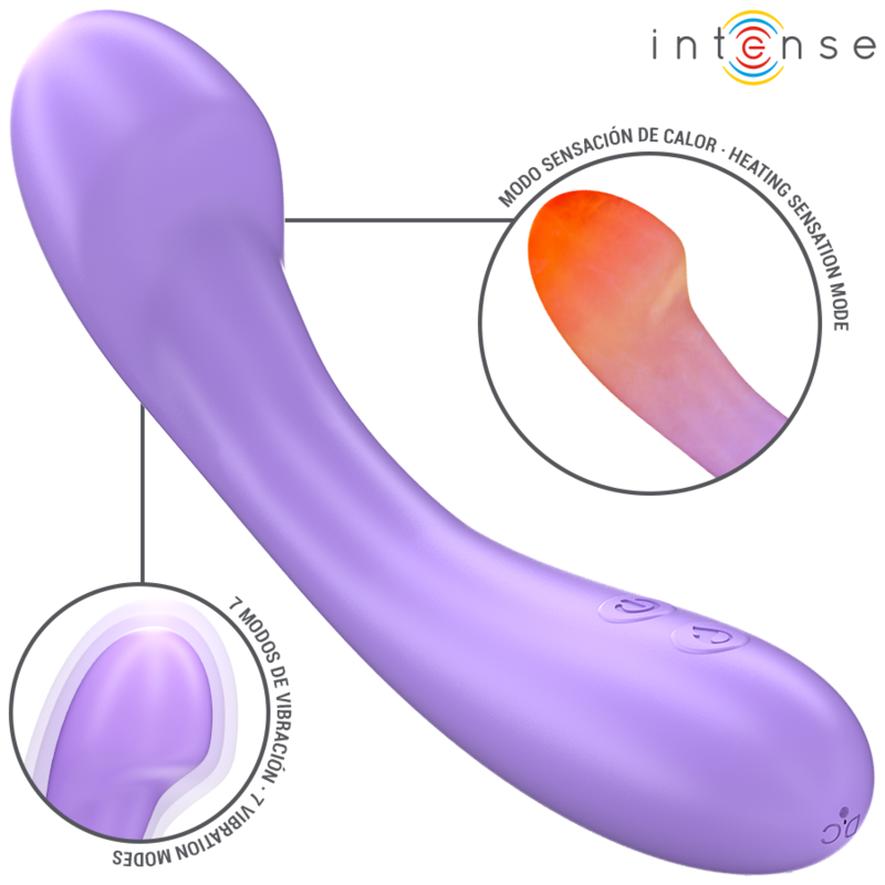 INTENSE – BECKY WIBRATOR 19 CM PODGRZEWANY 7 WIBRACJI FIOLETOWY