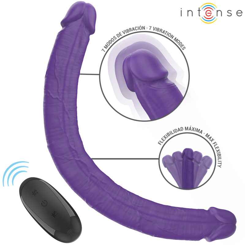 INTENSE – GUNTER DILDO PODWÓJNY WIBRATOR 40 CM FIOLETOWY PILOT