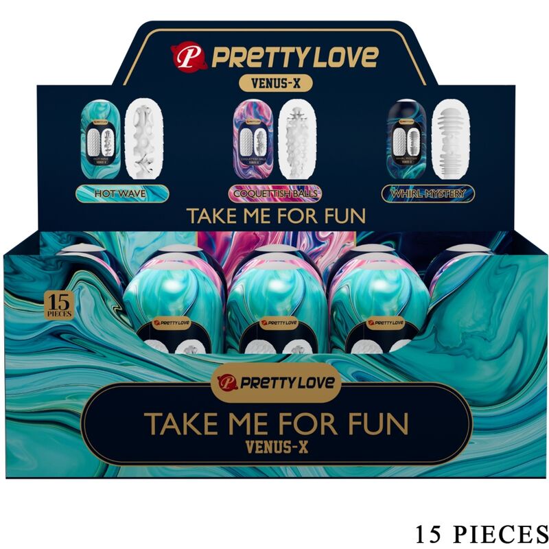 PRETTY LOVE – VENUS X 15 SILIKONOWE MĘSKIE MASTURBATORY BIAŁE