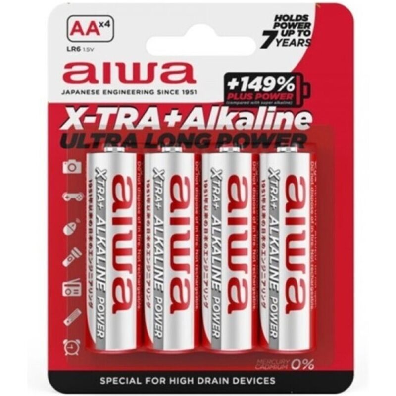 AIWA – X-TRA ALKALINE AA BATERIA ALKALICZNA LR6 BLISTER*4