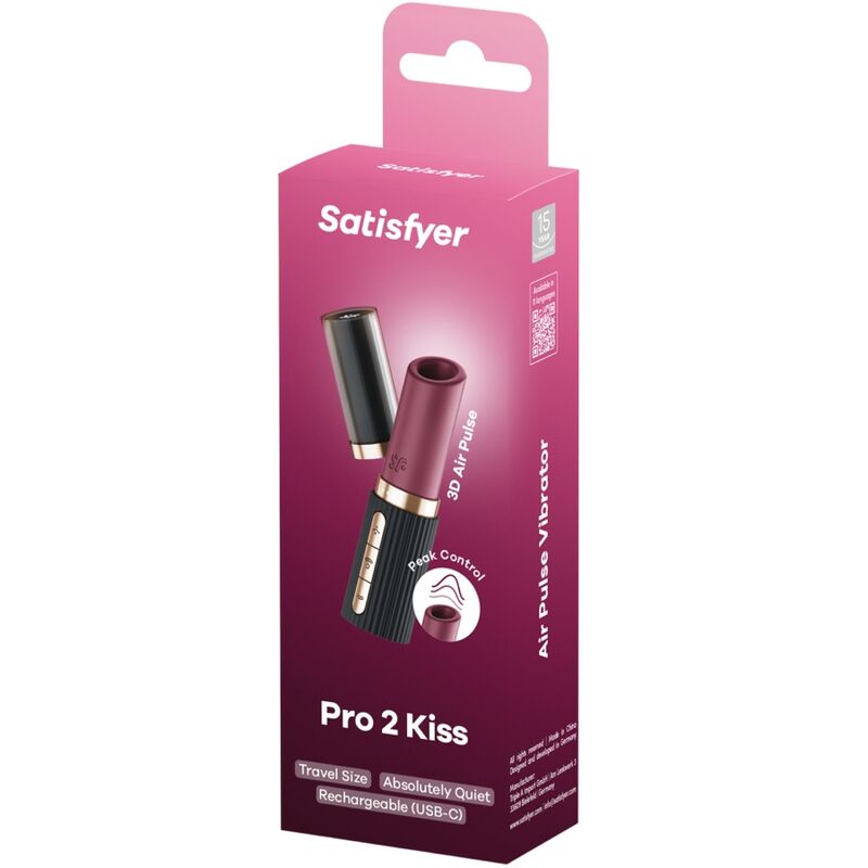 SATISFYER – PRO 2 KISS WAVE STYMULATOR ŁECHTACZKI GRANAT / CZARNY