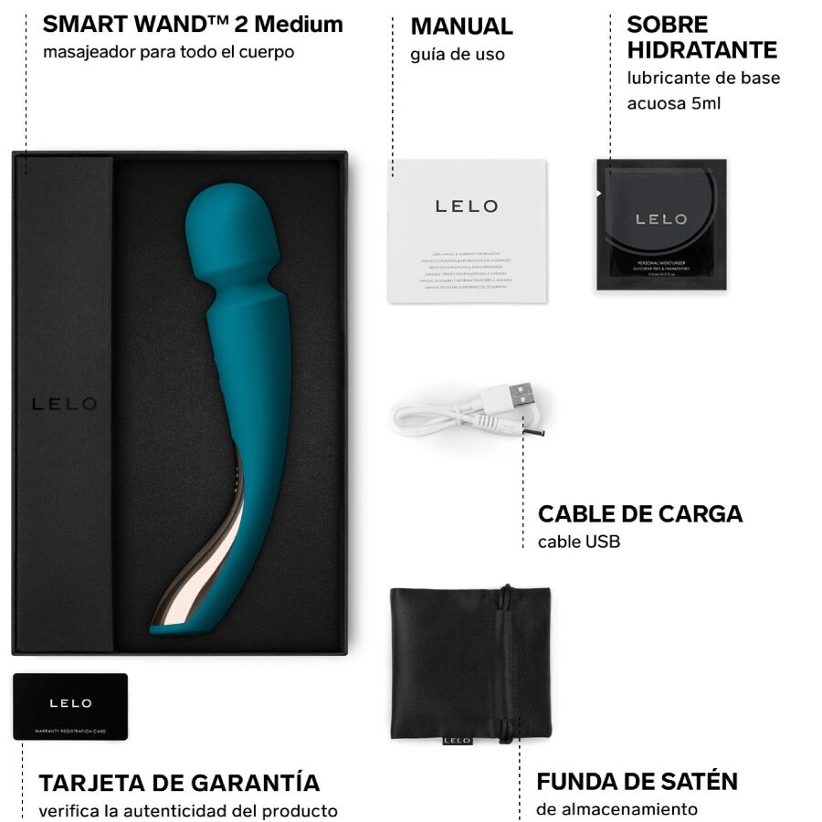 LELO – SMART MEDIUM WAND 2 MASSAGER AQUA GROEN