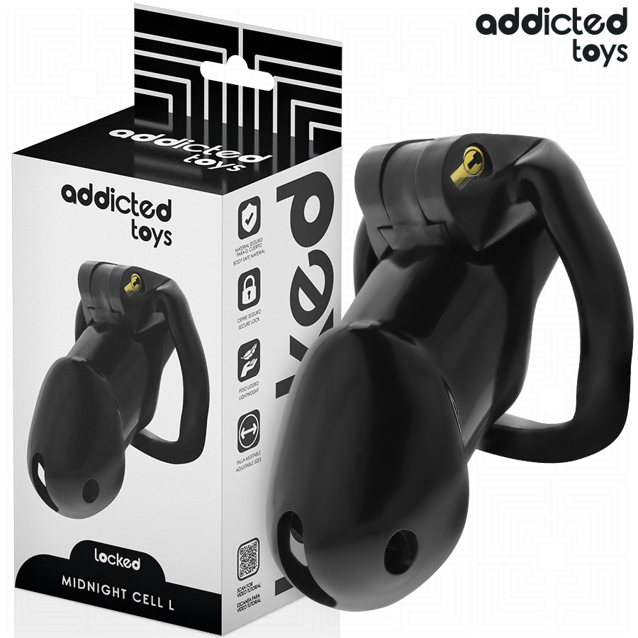 ADDICTED TOYS LOCKED – GAIOLA DE PÊNIS CELL MINDNIGHT TAMANHO L
