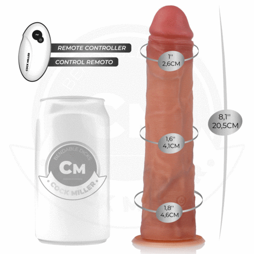 COCK MILLER - GODE RÉALISTE AVEC VENTOUSE ET TÉLÉCOMMANDE VIBRATIONS 20,5 CM