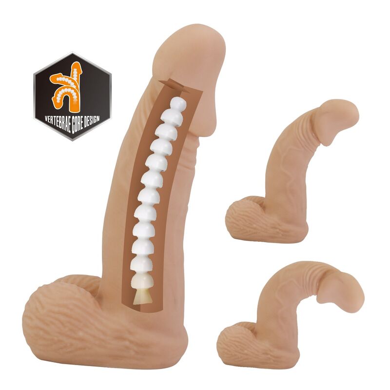 Widok 5: Pretty Love - Uprząż Zane Z Elastycznym Dildo 17 Cm Ø 4,3 Cm Naturalny