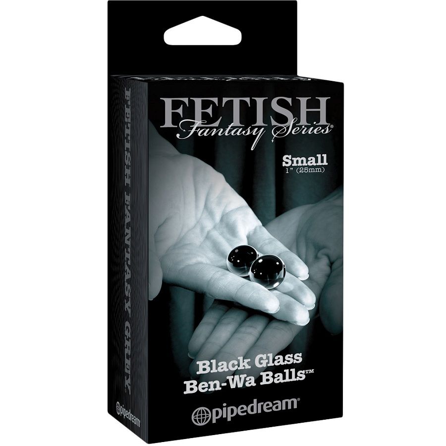 FETISH FANTASY LIMITED EDITION SMALL BLACK GLASS BEN-WA BALLS.