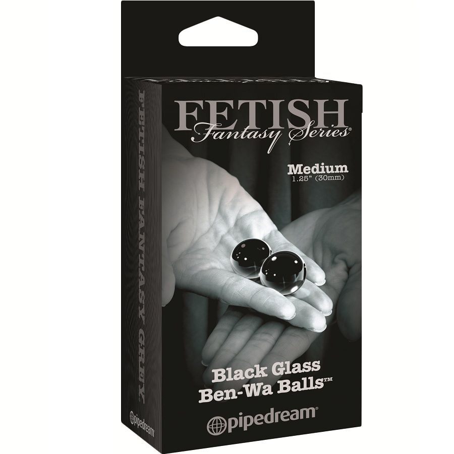FETISH FANTASY LIMITED EDITION MEDIUM BLACK GLASS BEN-WA BALLS.