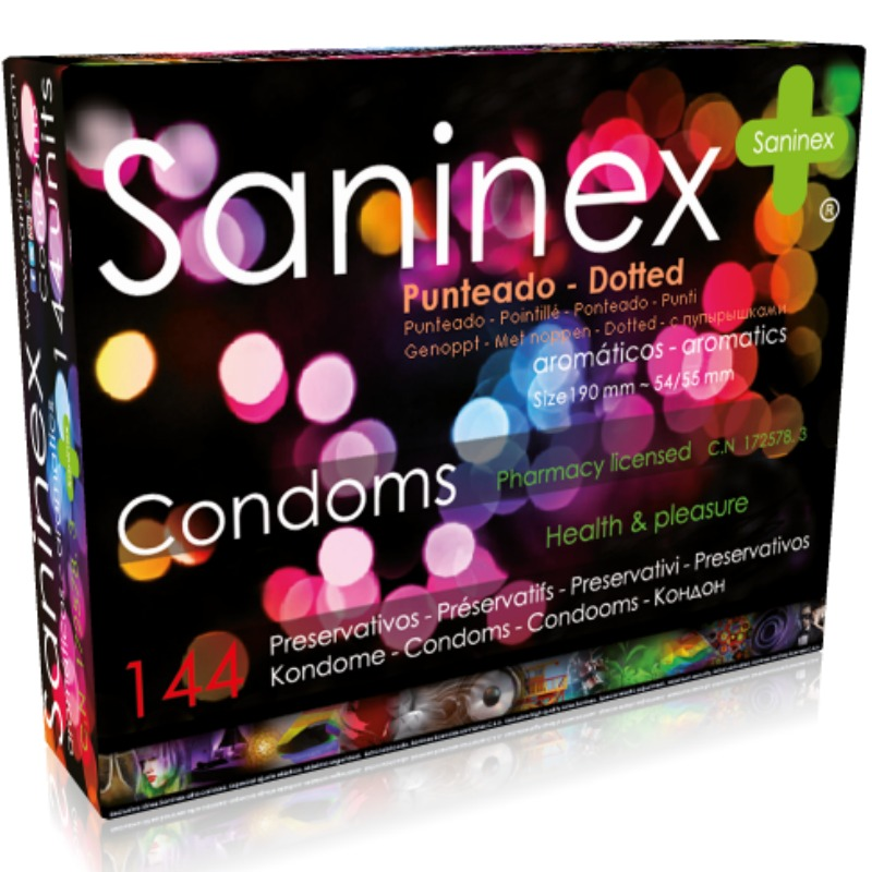 SANINEX CONDOMS DOTTED 144  UNITS