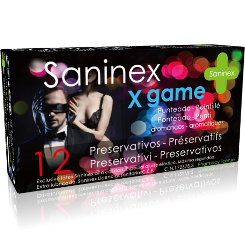 SANINEX CONDOMS X GAME AROMATIC AND DOTTED CONDOMS 12 UNITS